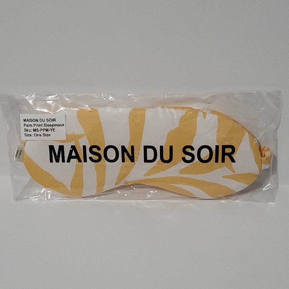 Maison Du Soir Palm Print Luxe Sleep Mask NWT